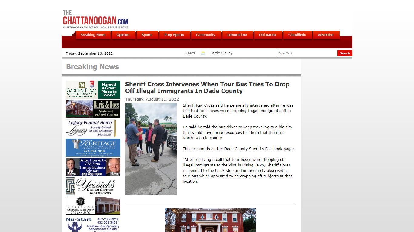 Sheriff Cross Intervenes When Tour Bus Tries To Drop Off Illegal ...